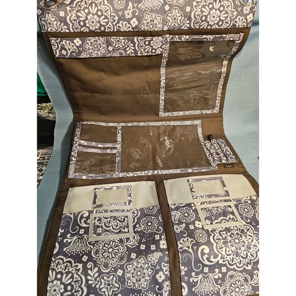 Thirty-One 31 Wall Organizer Brown Gray Hang Up Office Command Center AND Tote - Picture 1 of 8